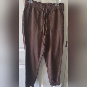 LOFT Womens Joggers Brown Drawstring Pants